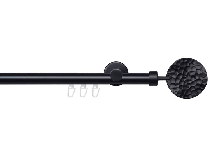 Gardinenstange LIEDECO Innenlaufgarnitur 20 mm Blues Jimi Gr. 4, schwarz, L:240cm Ø:2mm, Eisen, Gardinenstangen, Gardinenstange, Gardinenstange Komplett