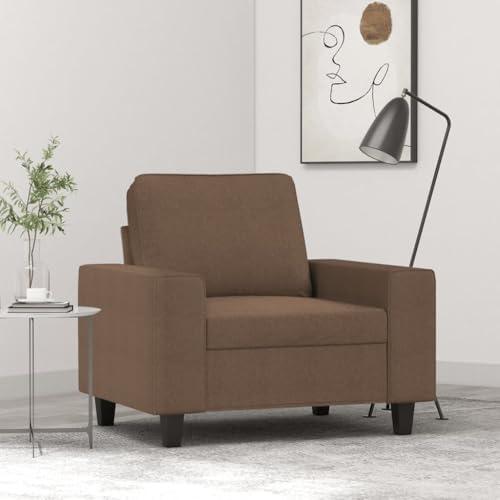 Brauner Sessel 60 cm aus Stoff | Gestell aus Metall, Polsterung aus Schaumstoff, Sitzfläche 50 cm, maximale Belastung 110 kg