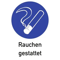 Rauchen gestattet, Kombischild, Alu, 210x297 mm