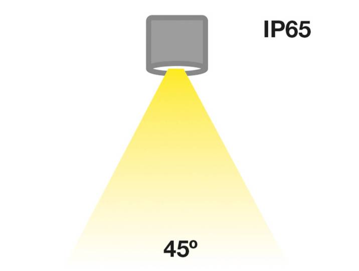 The Light Group SLC MiniOne Fixed LED-Downlight IP65 schwarz 927 Fixed, dimmbar, schwarz, für Wohn- / Esszimmer, Aluminium, Modern, Downlights