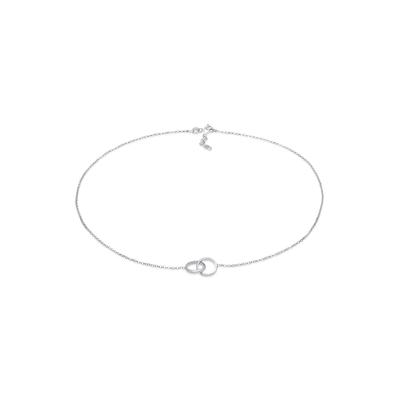 Choker ELLI "Halskette Choker Ringe Kreis Minimal Trend 925 Silber" Gr. 36, silber, Halsketten, Damen, mit Steinen, Silber 925 (Sterlingsilber)