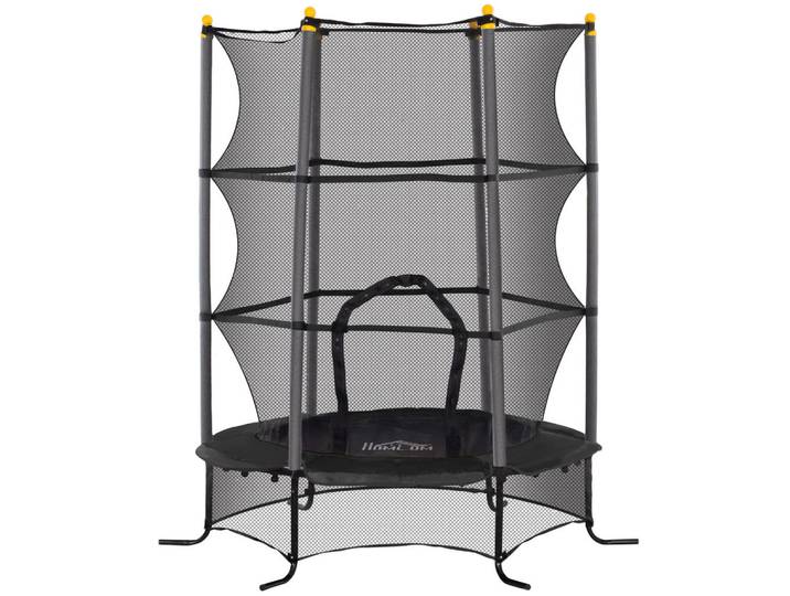 Homcom Kindertrampolin, Schwarz, Metall, Kunststoff, 163x163 cm, Freizeit & Co, Gartenspielzeug