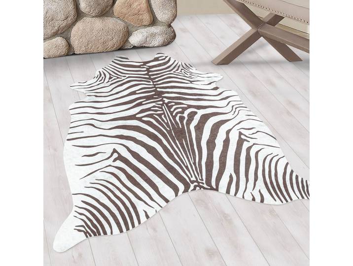 Teppich AYYILDIZ TEPPICHE ETOSHA 4111 , braun, B:100cm H:6mm L:135cm, Polyester, Teppiche, Teppich, Pflegeleicht / Moderner Fell Look