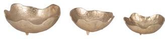 "Sagebrook Home Set of 3 8/10/12"" Metal Gold Organic Bowls - 12"" x 11"" x 5"""