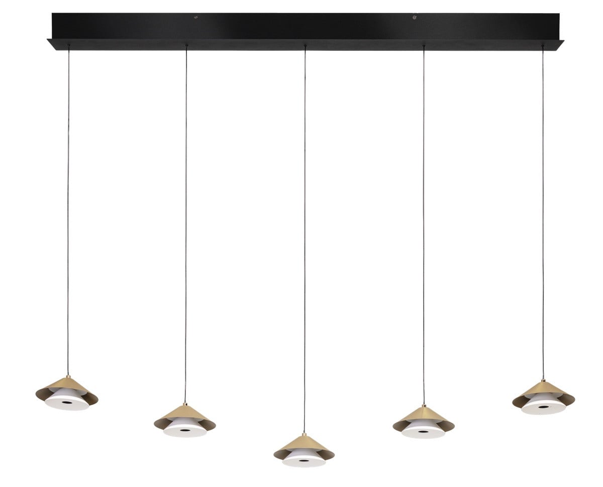 ETH Jens Led Hanglamp voor de Eetkamer - 5x Led - Beige/Zwart - Aluminium