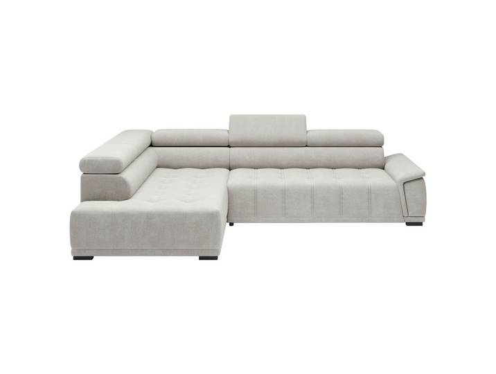 Ecksofa Chenille, Webstoff Grauweiss
