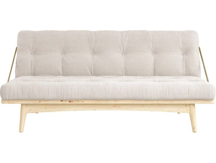 Schlafsofa KARUP DESIGN Folk , beige (hellbeige), B:190cm H:90cm T:130cm, 100% Polyester, Sofas, Schlafsofa, aus massiven Kiefernholz, inkl. Futonmatratze