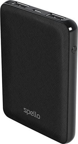 Epico Spello Pocket Powerbank, 5000 mAh, 3,7 V, 10 W, lithium-polymeer (LiPo), zwart