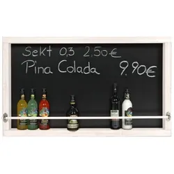 Rustikale Kreidetafel / Wandbar / Weinregal "Nele" 100x60cm - Weiß