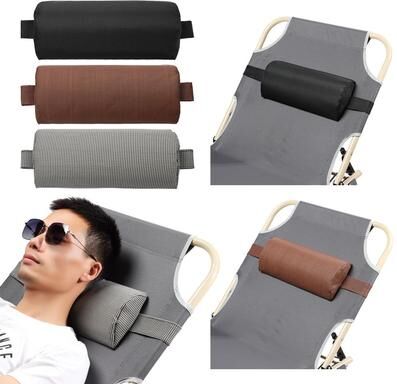 Uplifted Trends Universal Sun Lounger Headrest Pillow Ergonomic Neck Support Cushion black