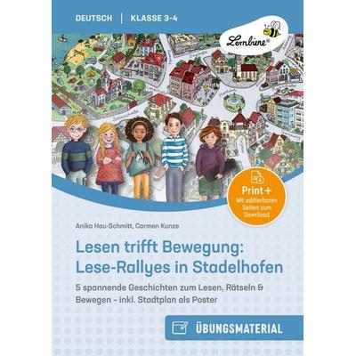 Lesen trifft Bewegung: Lese-Rallyes in Stadelhofen, Set von Anika Hau-Schmitt,Carmen Kunze, Lernbiene, 978-3-7468-1206-9