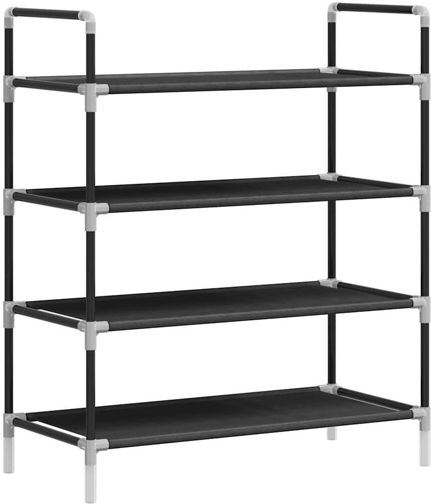 vidaXL Range-chaussures avec 4 étagères Métal et Tissu non tissé Noir