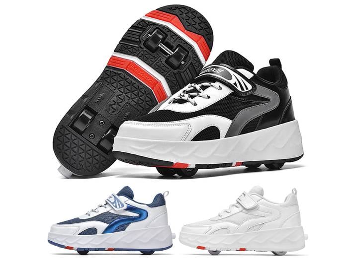 Chaussures à roulettes d'extérieur sûres et durables avec roues cachées pour filles et garçons, patins à roulettes 2 en 1, chaussures à roulettes pour enfants