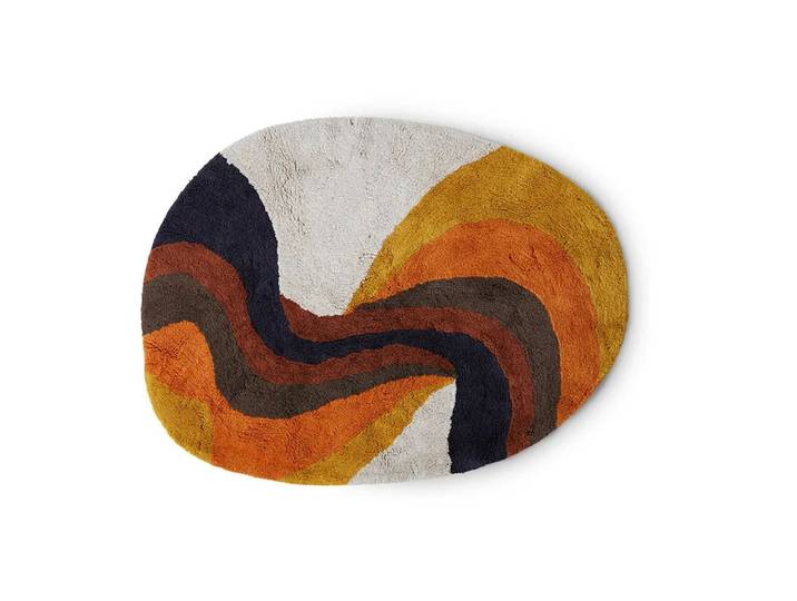 HKliving Tapis de salle de bain Retro swirl 90x120 cm Retro multicolours
