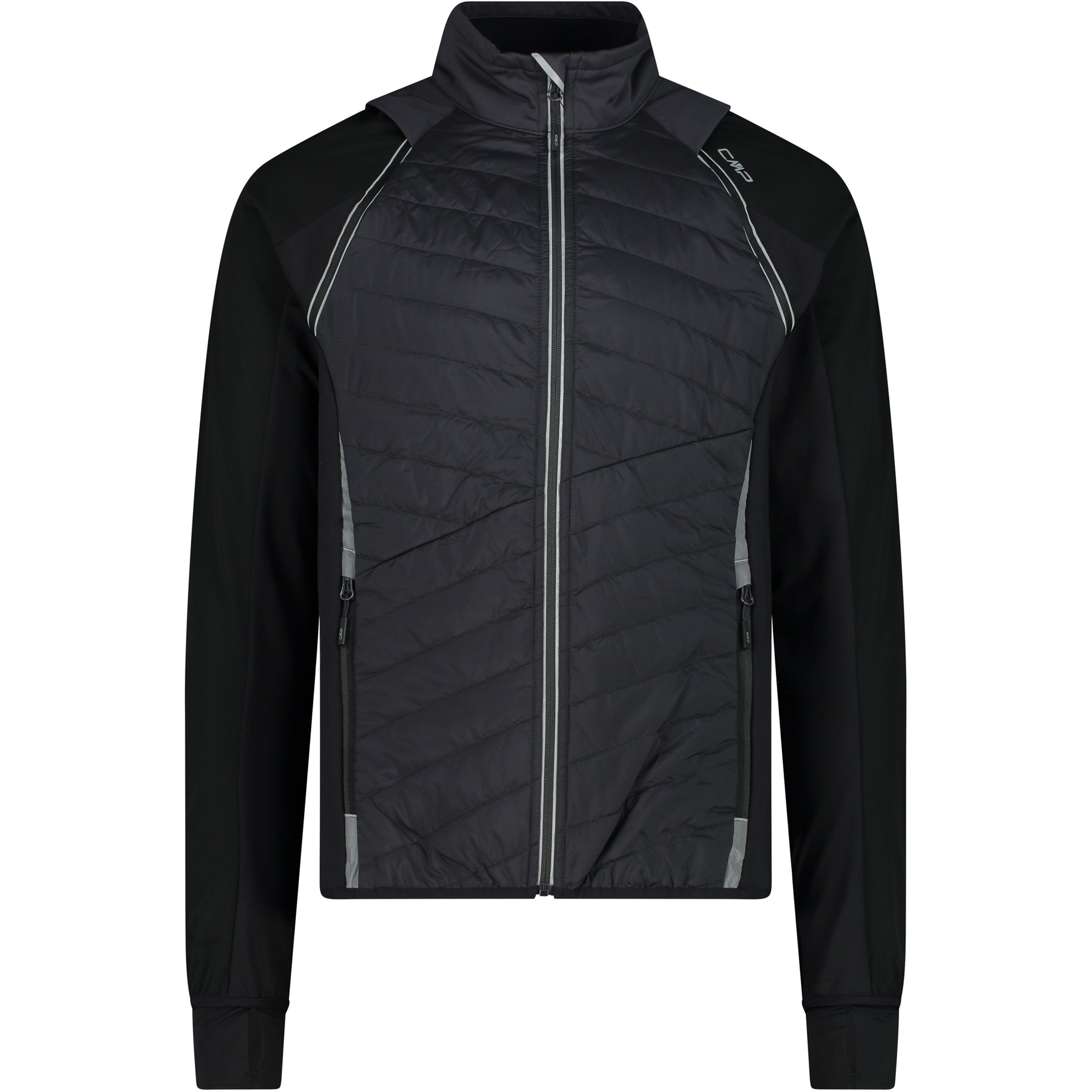 CMP Light Softshell Herren Kunstfaserjacke grau Größe S Trekking Elastisch Wasserabweisend