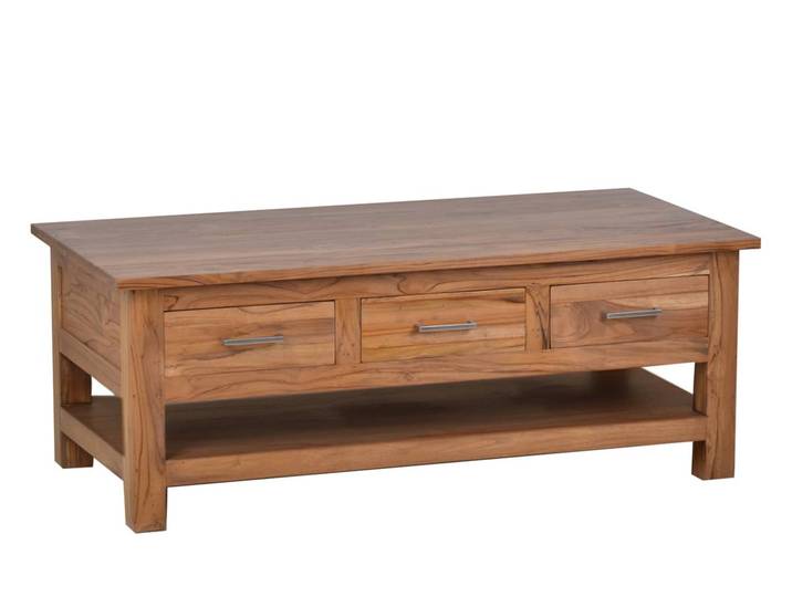 MiaMöbel Couchtisch Thali Massivholz Teak Modern Indien Indisch