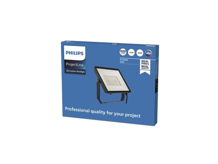 Philips ProjectLine LED-Außenstrahler 3.000K 100W, schwarz, Metall,
