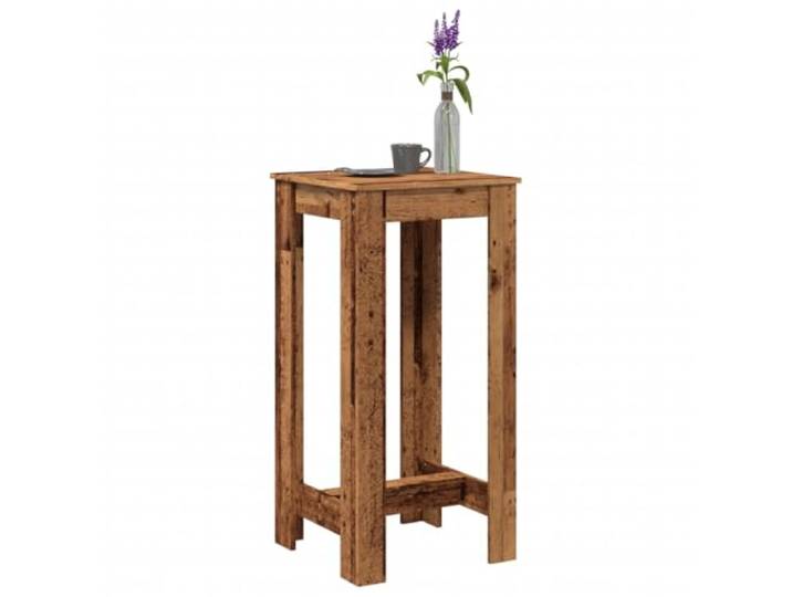 HEFZGDB Bartisch Altholz-Optik 51x50x103,5 cm Holzwerkstoff Hochtisch mit Wandhalterung für Küche Wohnzimmer Essbereich