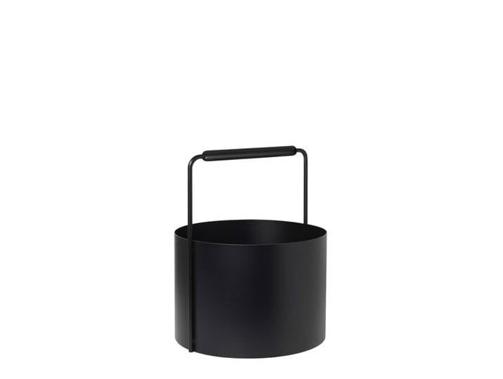 Holzkorb Ashi Blomus Stahl schwarz pulverbeschichtet, Designer Kaschkasch, 45.2 cm