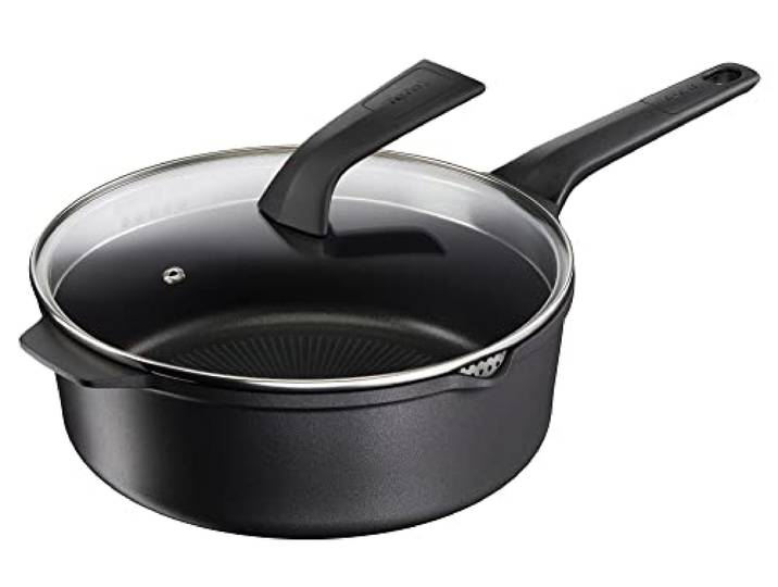 Tefal Robusto gegoten aluminium stoofpan 26 cm met deksel, zwart E24933