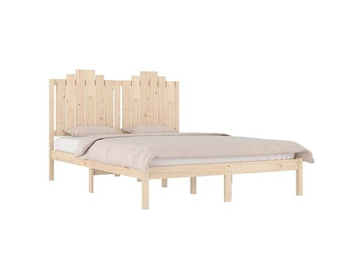 KTHLBRH Doppelbett Massivholz 135 x 190 cm Struktur aus natürlichem Kiefernholz, Latten im Lieferumfang enthalten, Kopfteil im Lieferumfang enthalten, einfache Montage