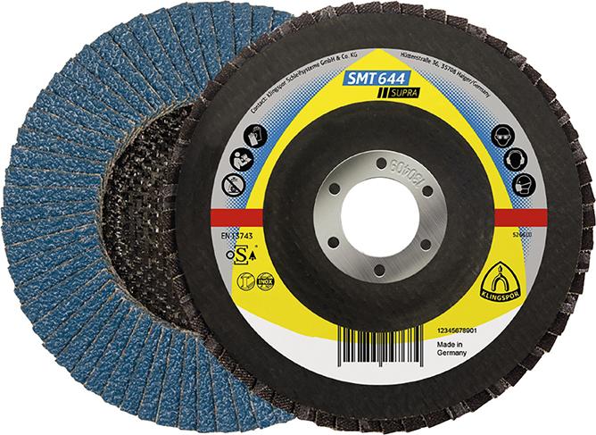 KLINGSPOR Fächerschleifscheibe SMT 644 Supra, gewölbt