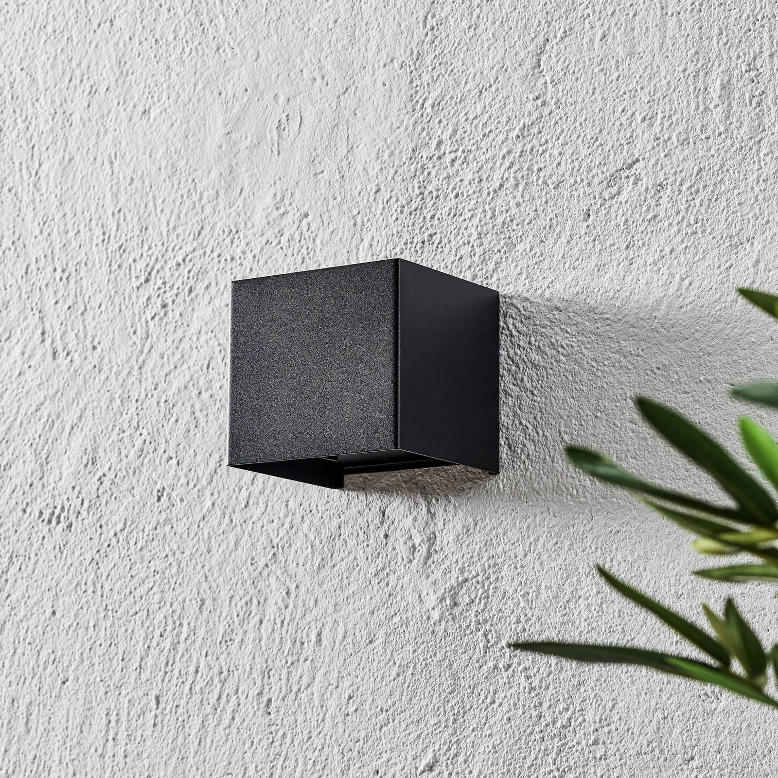 FISCHER & HONSEL Lámpara de pared LED para exteriores Wall, Negro, Metal, Moderno, Lámpara de pared Led exterior