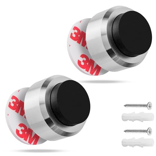 ECENCE Roestvrijstalen Deurstopper Set met Rubberbuffer - 2 stuks