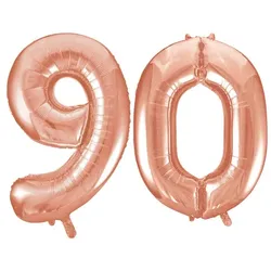 XL Folienballon roségold Zahl 90
