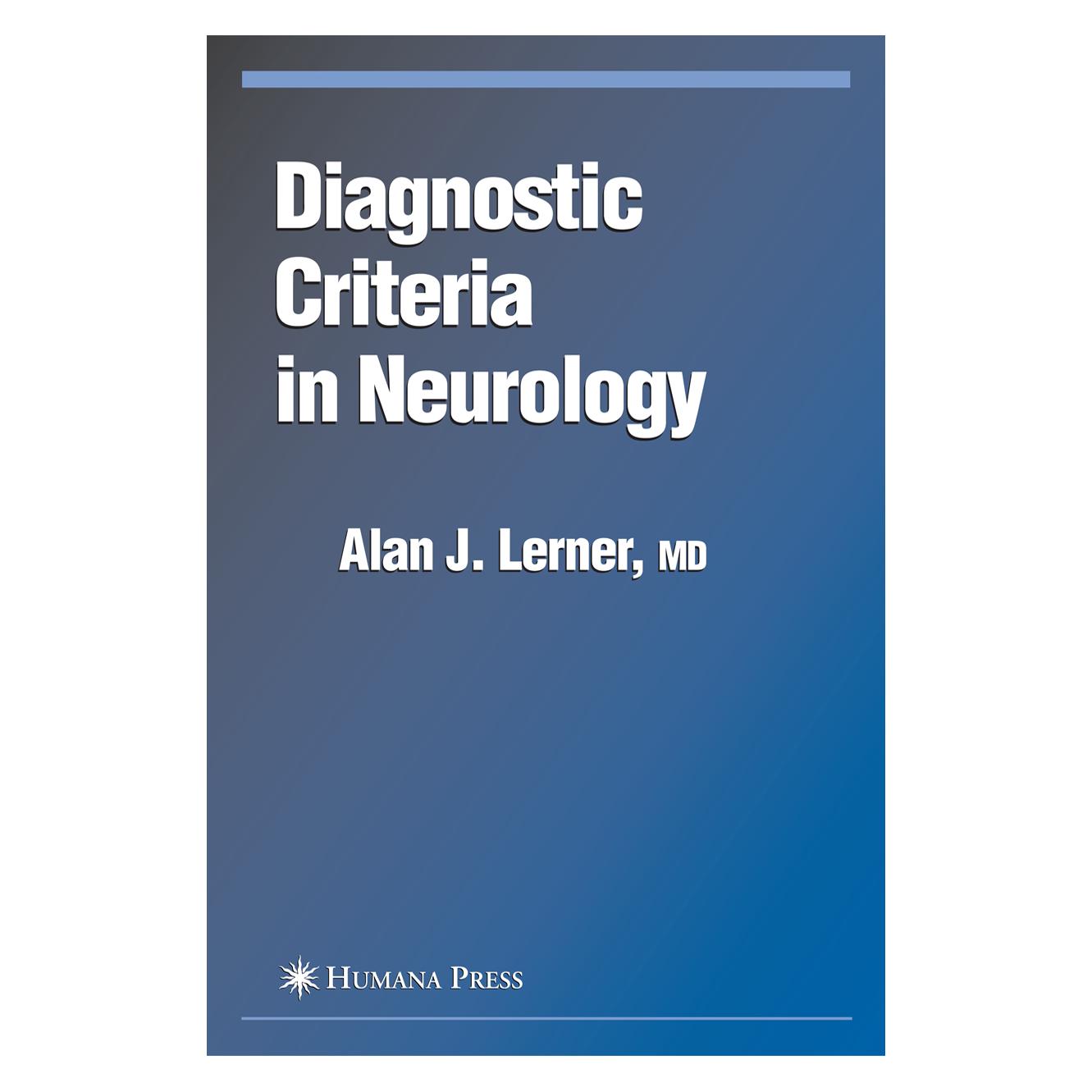 Springer Diagnostic Criteria in Neurology (Englisch, Softcover, Alan J. Lerner) (55382335)