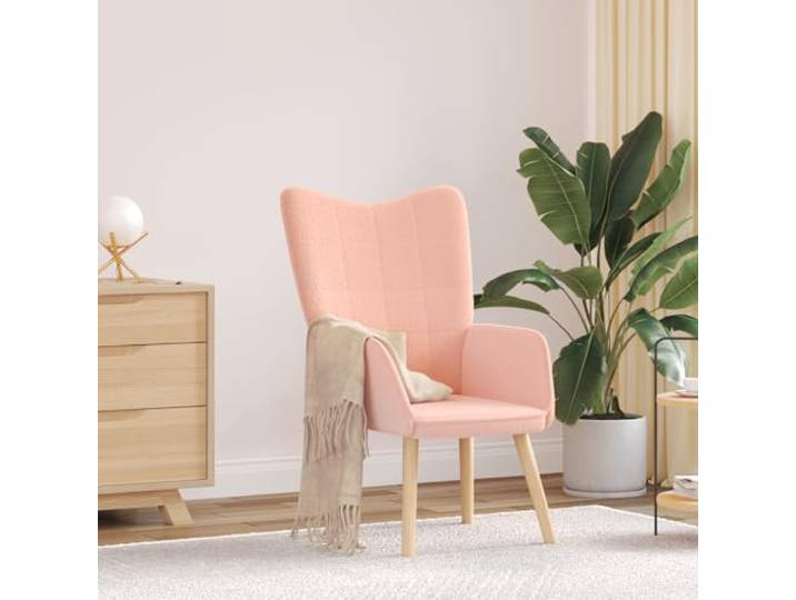 HEFZGDB Ergonomischer Relaxsessel aus korallenrosa Wollähnlichem Stoff mit stabilem Rahmen und weichem Polyestergewebe für modernes Wohnzimmer