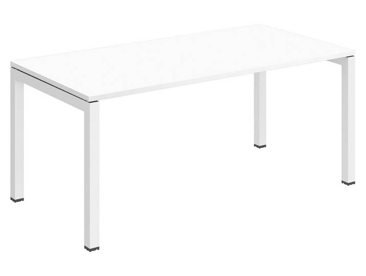 Bureau droit Arko blanc 160 cm piètement métal blanc - - Bruneau