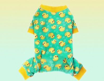 Inspired Finds Yellow Duck Stretchable Dog Pajamas For Small Dogs & Cats m