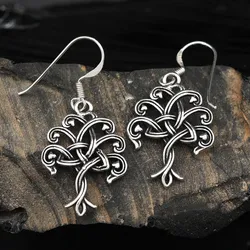 Drachensilber Feiner Lebensbaum Silber Einhänger Ohrschmuck Kelten Knoten 925 Silber (Paar) - Silber