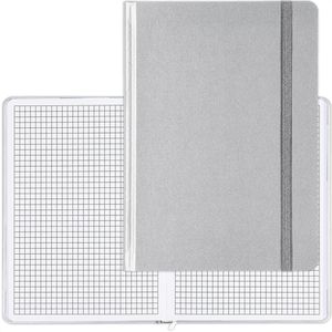 Geiger Notizbuch Easy-Book Comfort, Karton Hardcover, silber, 96 Blatt / 192 Seiten, 80 g/m², kariert, A5