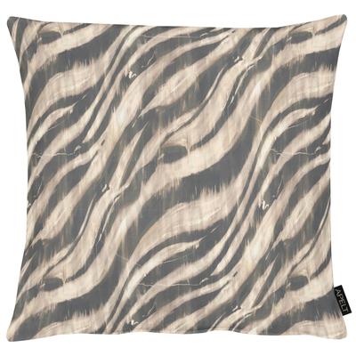 Dekokissen APELT "Zazu", taupe, beige, bedruckt, B:45cm H:10cm L:45cm, Baumwolle, Dekokissen_Sitzkissen_Kissenhüllen, mit Zebrastreifen