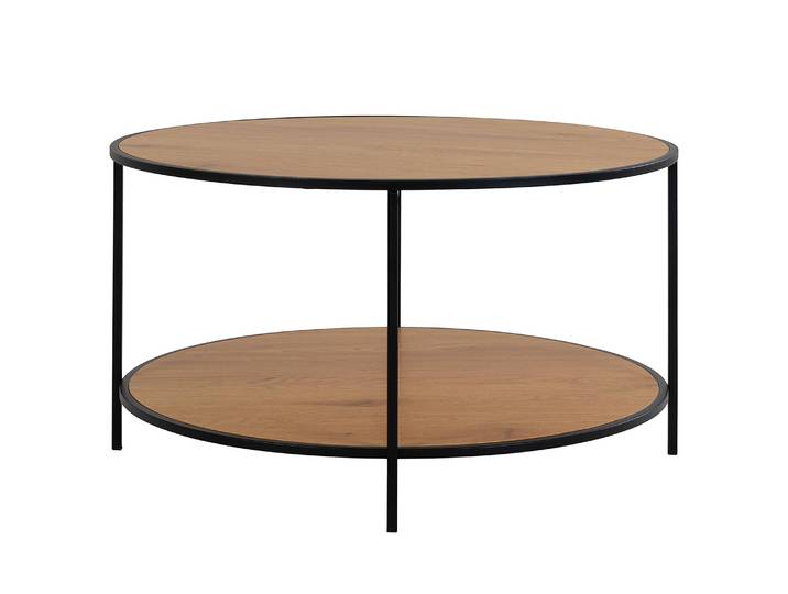 Couchtisch Tiva Ø 80cm Braun/Schwarz/Eiche Dekor