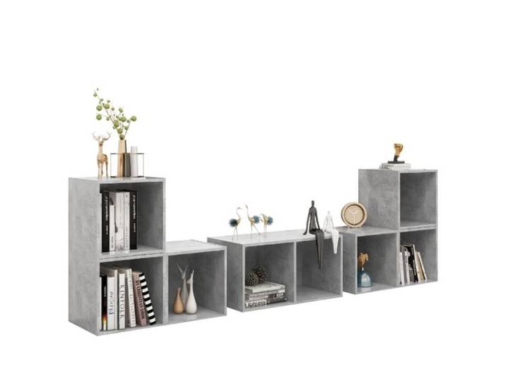 Ensemble de meubles TV - - Gris béton - Bois d'ingénierie - 6 pièces - 4 meubles TV 37x35x37 cm