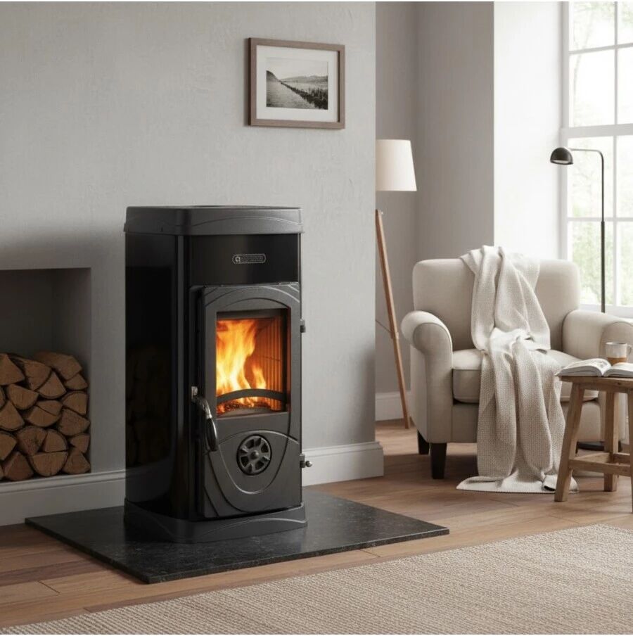 La Nordica Extraflame STUFA A LEGNA SUPER JUNIOR PANORAMICA NERA 5KW