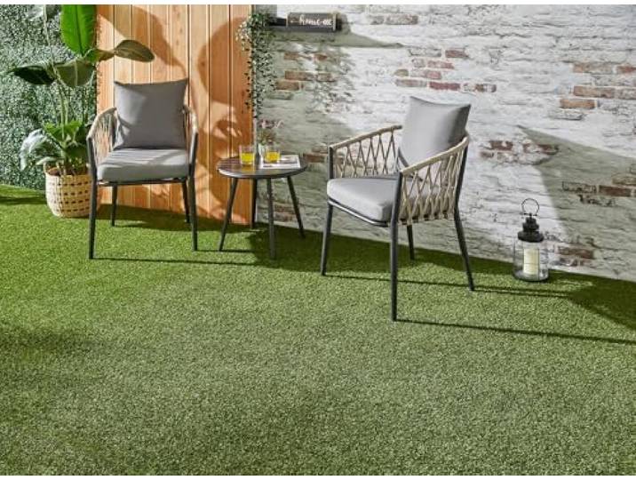 andiamo Kunstrasen Jever – wetterfester Rasenteppich für Balkon, Terrasse & Garten, natürlich grün, 22 mm Gesamthöhe, mit Drainagelöchern & UV-Schutz, leicht zu verlegen, 200 x 300 cm