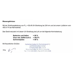 UVC Licht Raumluftfilter Lumair 400 schwarz