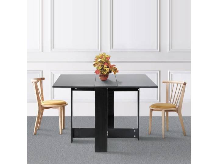 Table à manger pliante NOIR - Scandinave - Moderne - 4 personnes - Bois - 110x76 cm