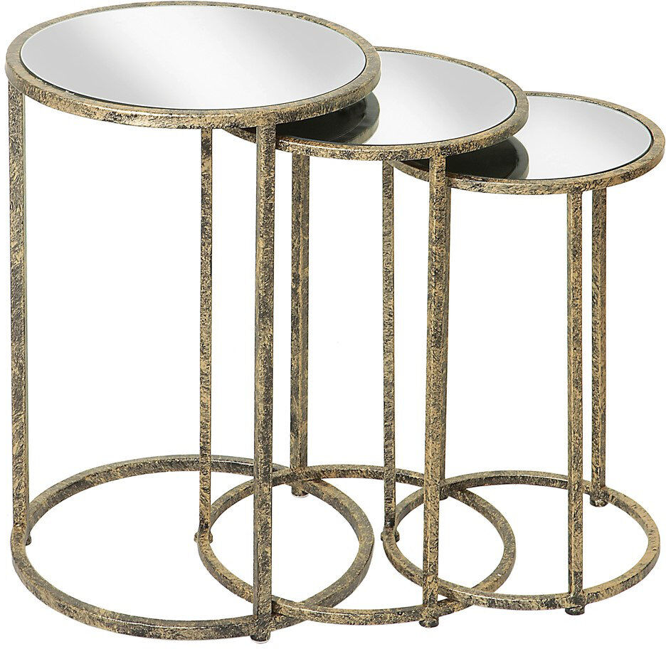 Borough Wharf Nesting Tables Antique Brass 61cm H X 41cm W X 41cm D