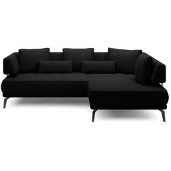 Ecksofa Giotto Stoff Schwarz