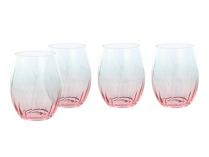 Creatable, 24588, Serie Swirly Spring, 4-teiliges Geschirrset für 4 Personen, Longdrinkgläser Set aus Glas, Made in Europe