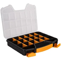 Aufbewahrungsbox mit 20 herausnehmbaren Fächern - Transparenter Multifunktions-Organizer für Kleinteile, Schrauben und Bolzen. VITO
