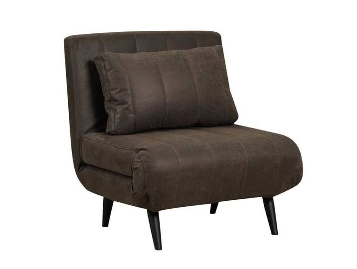 Livin24 Fauteuil convertible lit 80 x 190 cm Hanna anthracite éco-cuir