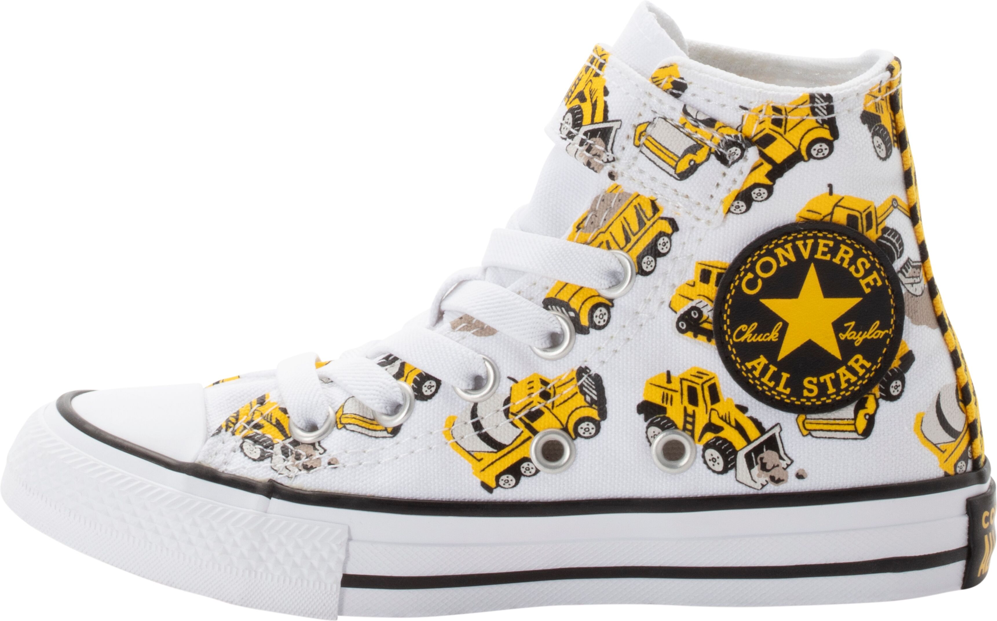 Sneaker CONVERSE "CHUCK TAYLOR ALL STAR CONSTRUCTION TRUCK EASY-ON", Jungen, Gr. 35, weiss (weiß, schwarz, amarillo), Textil, Schuhe Sneaker weiß, schwarz, amarillo 35