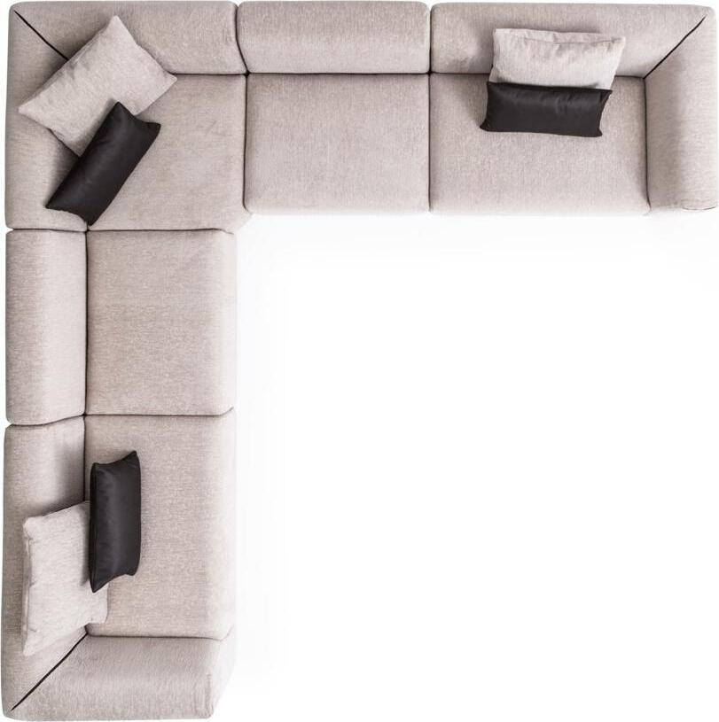 Moderne compacte hoekbank in textiel, Taupe