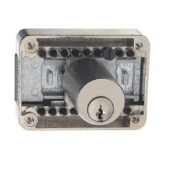 Möbel-Zylinderriegelschloss 2828,D 15-40mm, aufliegend, Metall vernickelt, ls/rs
